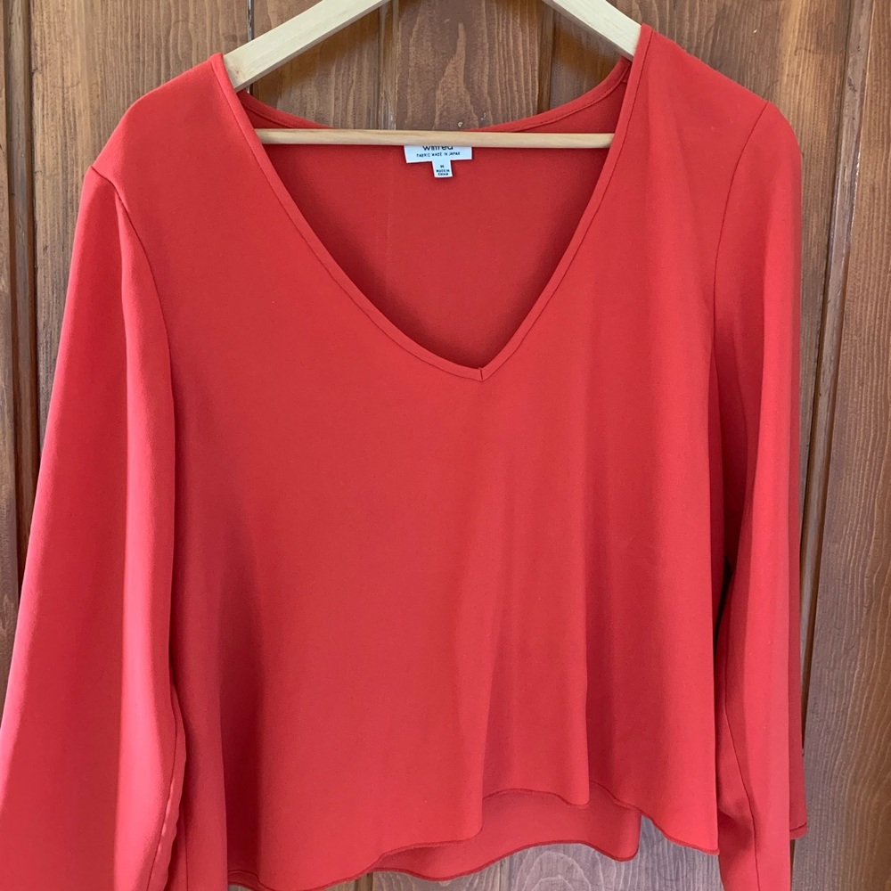 Aritzia Wilfred papaya long sleeve
